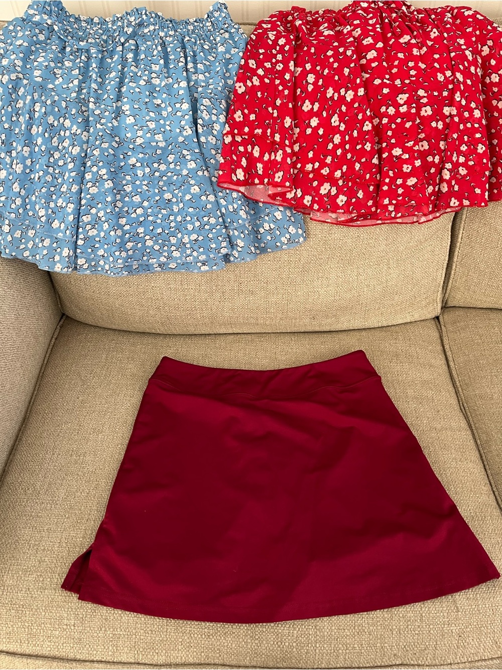Women’s Red A-Line Skorts- Classic Everyday Style